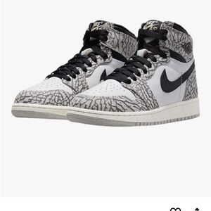Nike Air Jordan Black and White Patterned Sneakers / Tech Grey/Muslin-Black/Whi